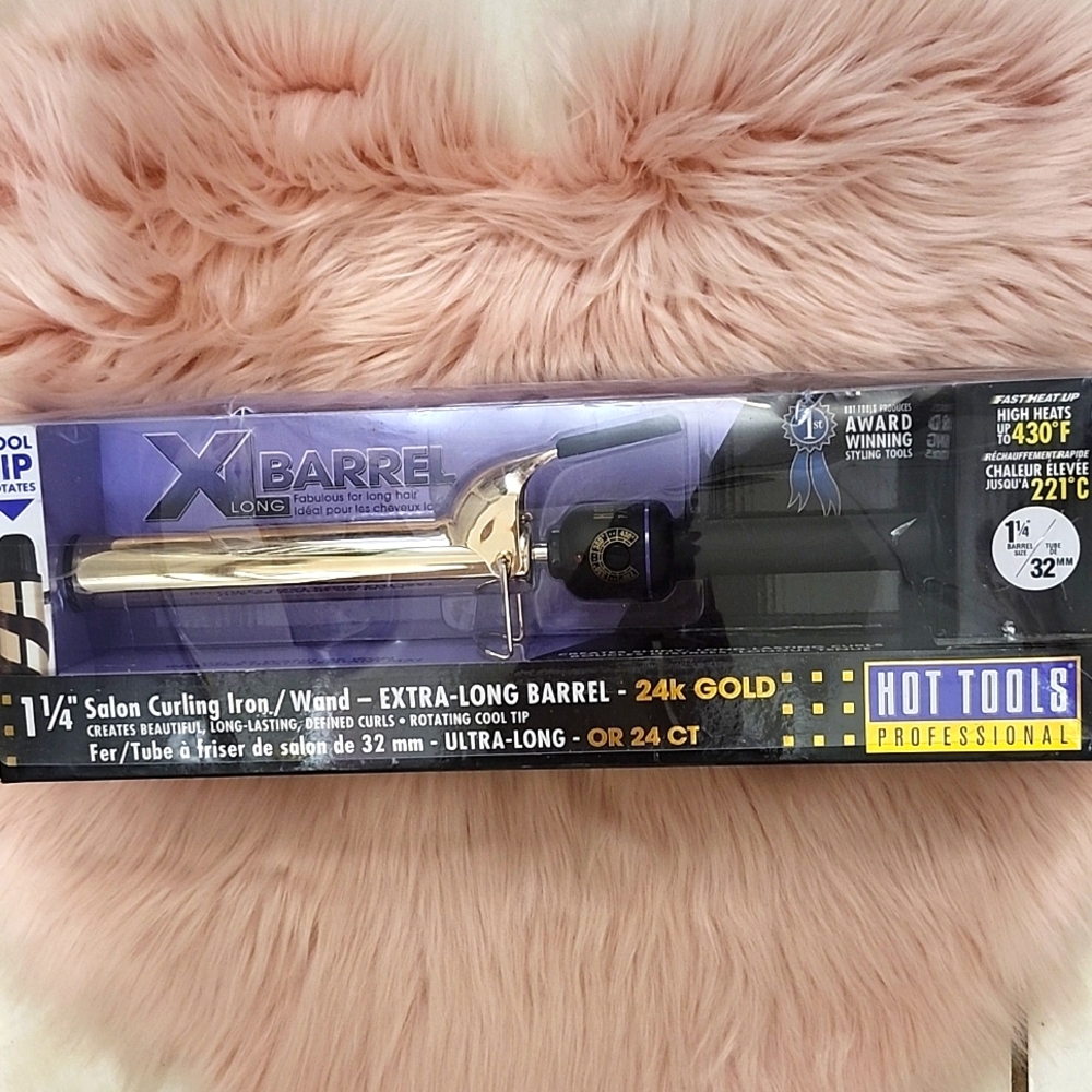 Brand New HOT TOOLS 24K GOLD SALON CURLING IRON/WAND-1 1/4"
